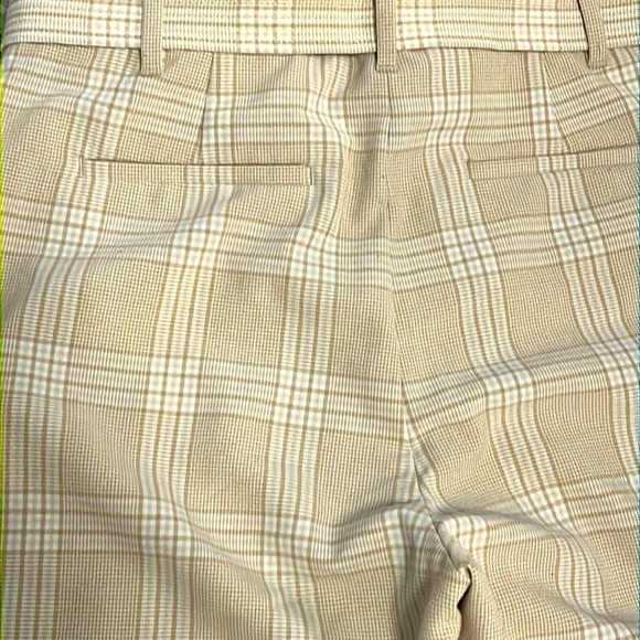 Wilfred tie front pants in beige/espresso glen plaid - size 10 - Picture 8 of 10